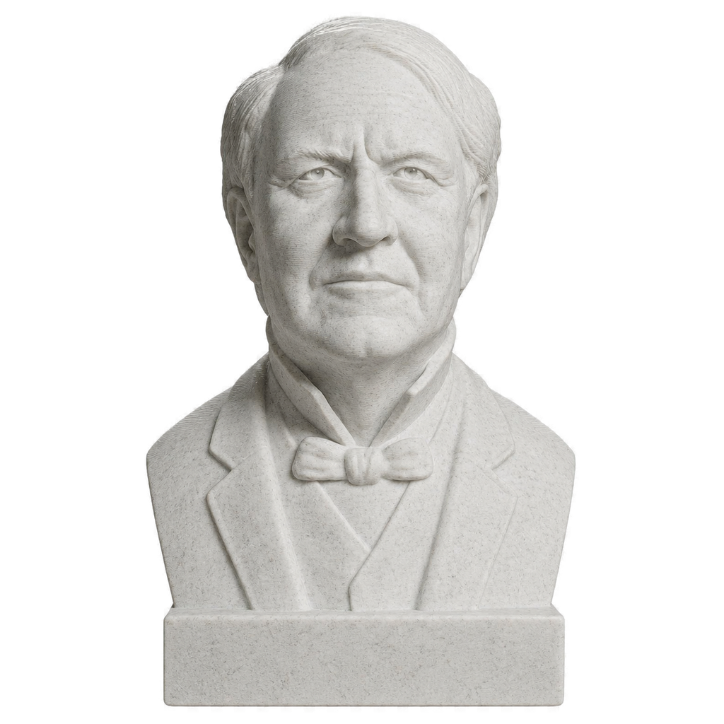 Thomas Edison Marble Stone collectible bust