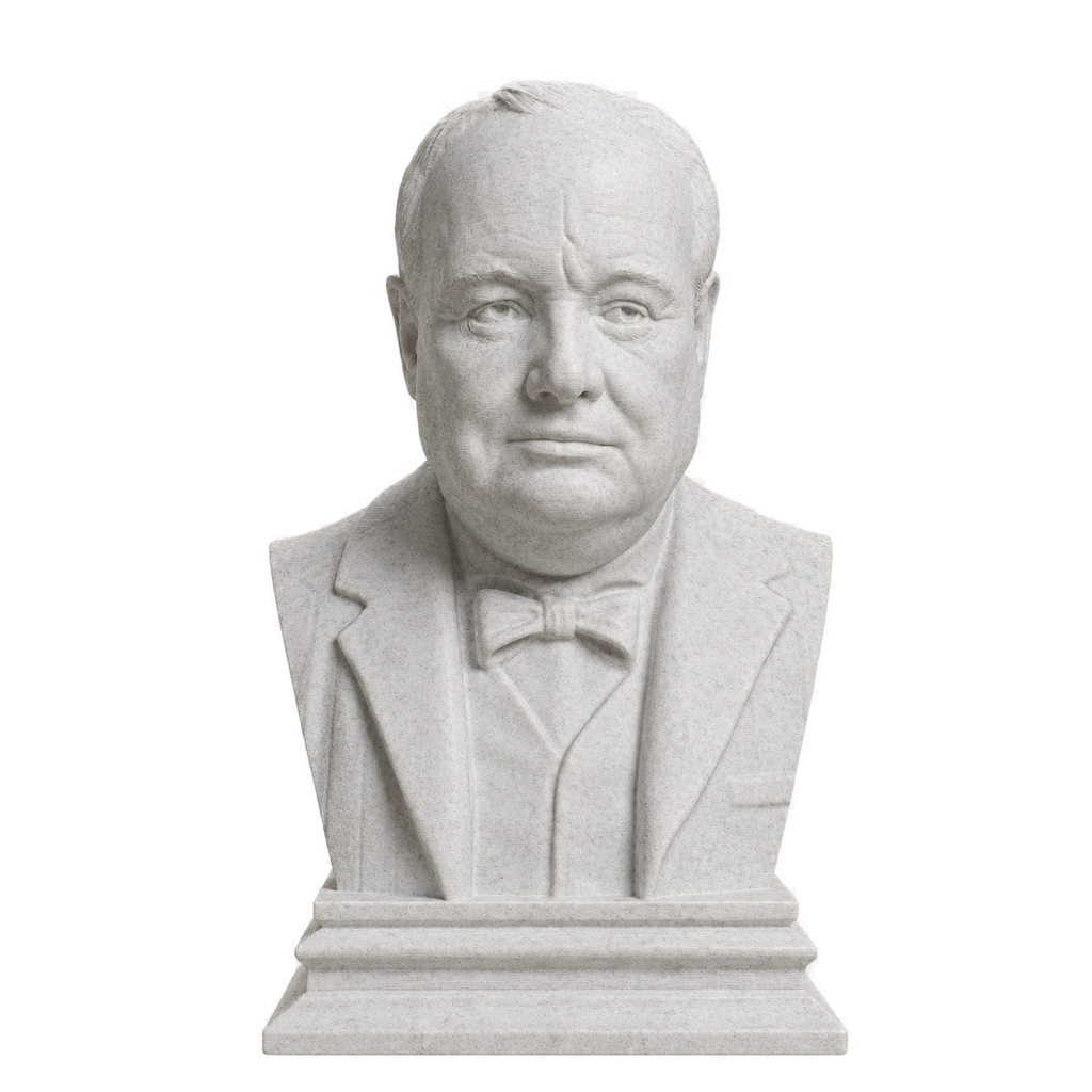 Winston Churchill Marble Stone collectible bust