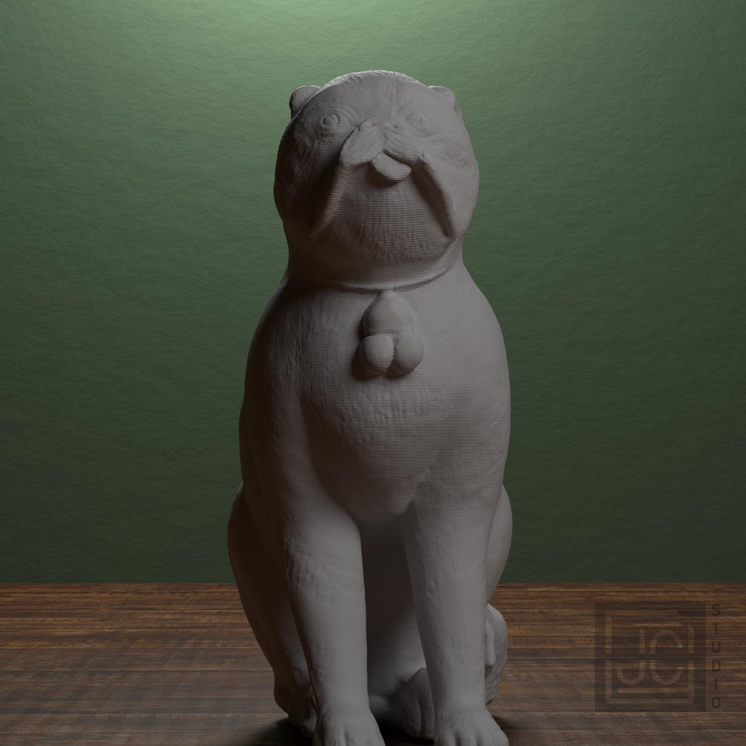 Chinese Porcelain Pug Dog A (One of a Pair) supplemental reference photo 1