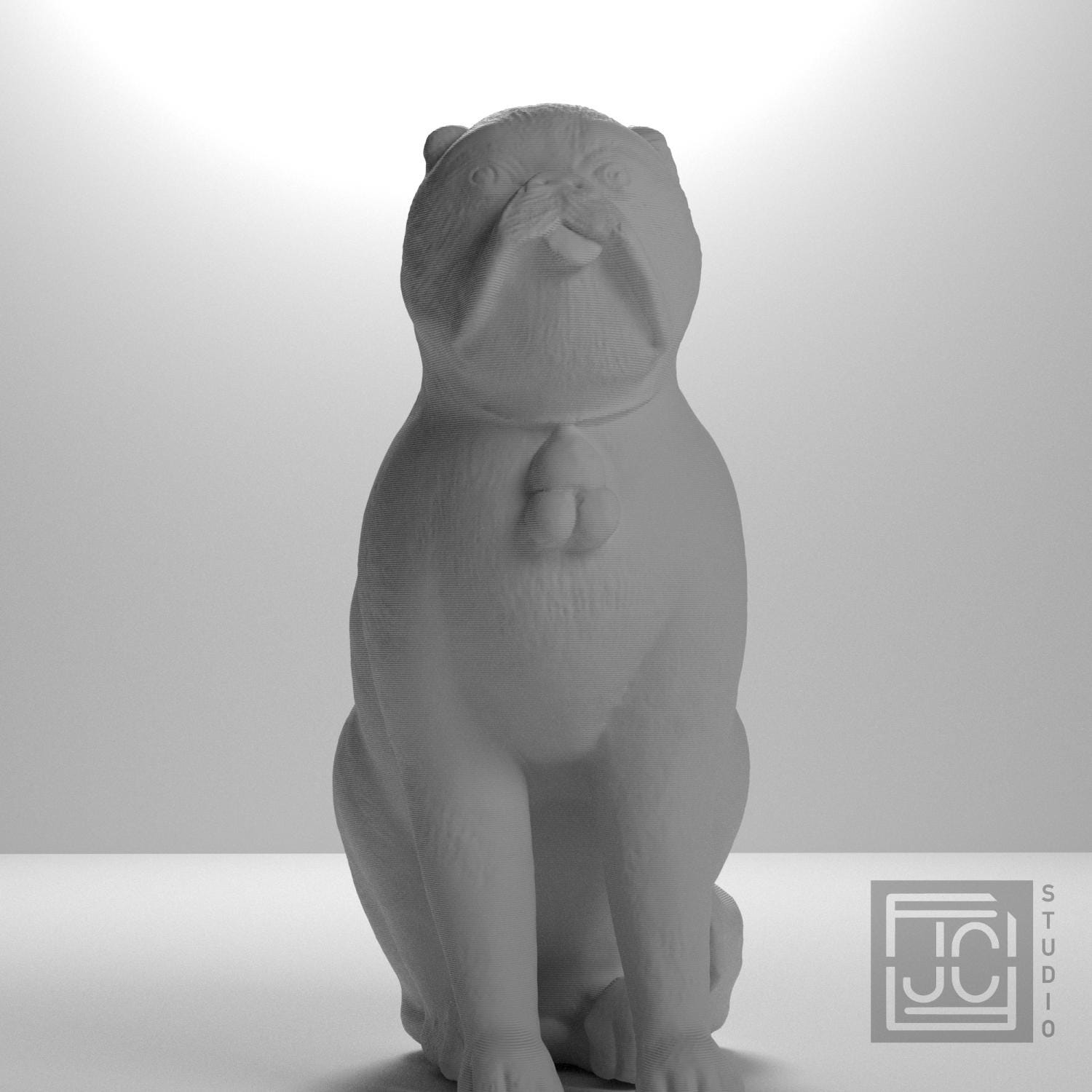 Chinese Porcelain Pug Dog A (One of a Pair) supplemental reference photo 5