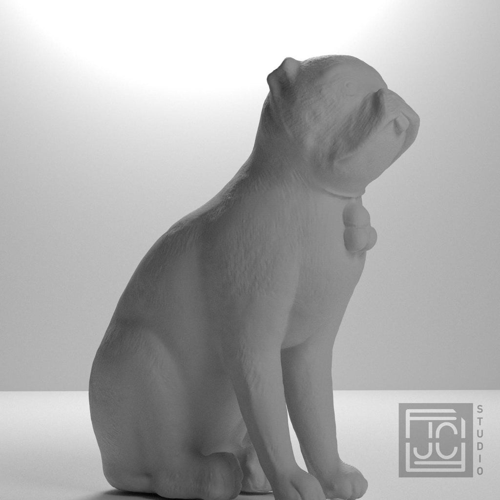 Chinese Porcelain Pug Dog A (One of a Pair) supplemental reference photo 6