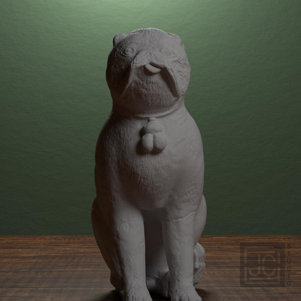 Chinese Porcelain Pug Dog B (One of a Pair) supplemental reference photo 1