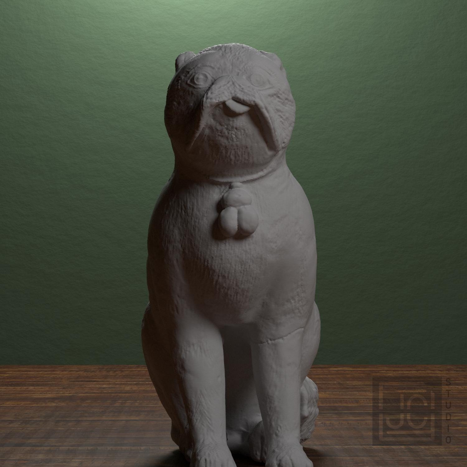 Chinese Porcelain Pug Dog B (One of a Pair) supplemental reference photo 1