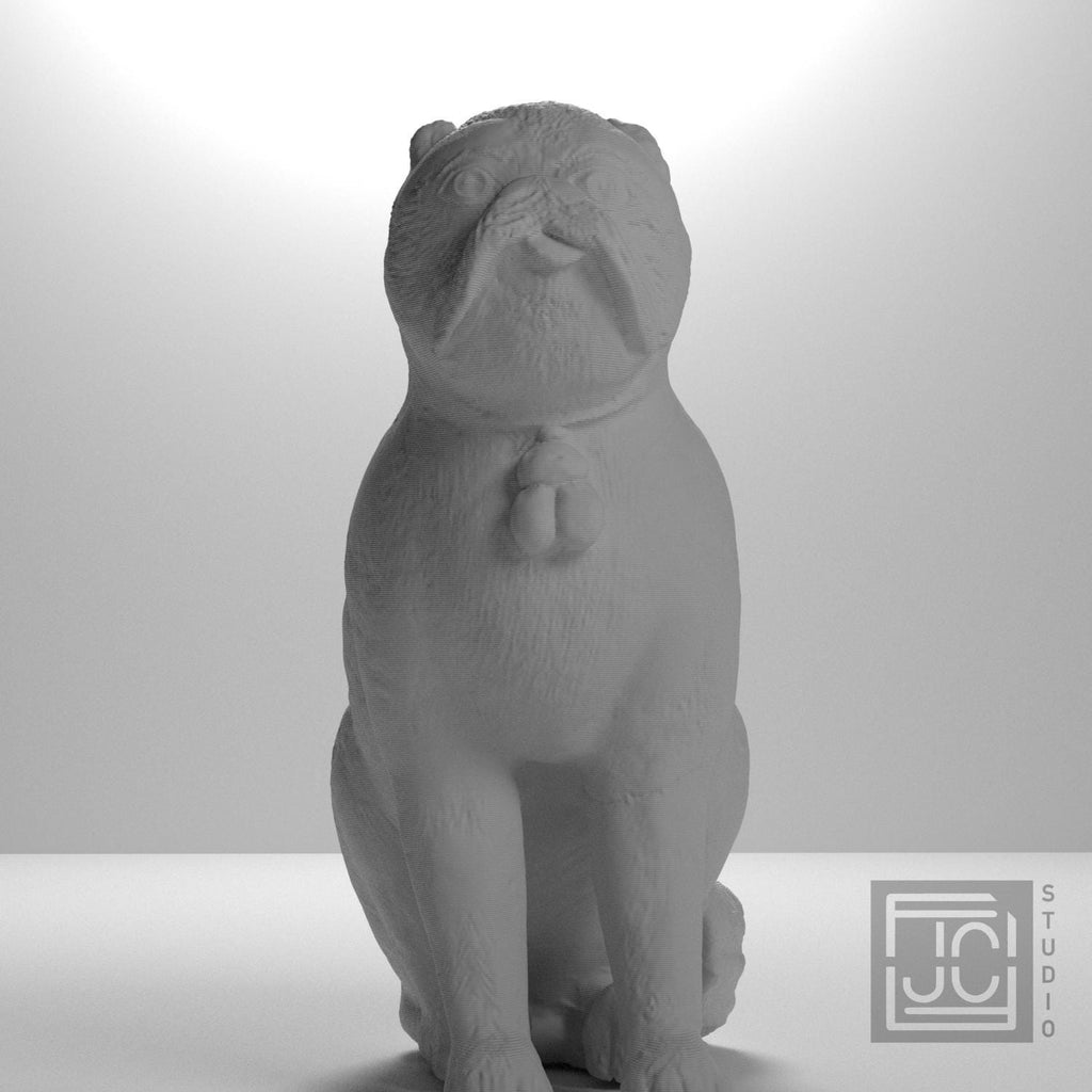 Chinese Porcelain Pug Dog B (One of a Pair) supplemental reference photo 5