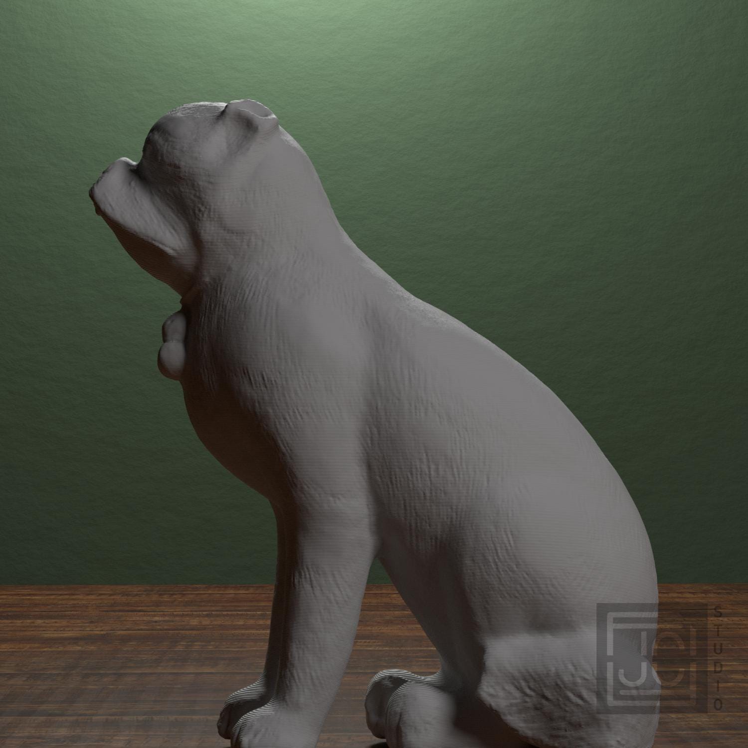 Chinese Porcelain Pug Dog A (One of a Pair) supplemental reference photo 4