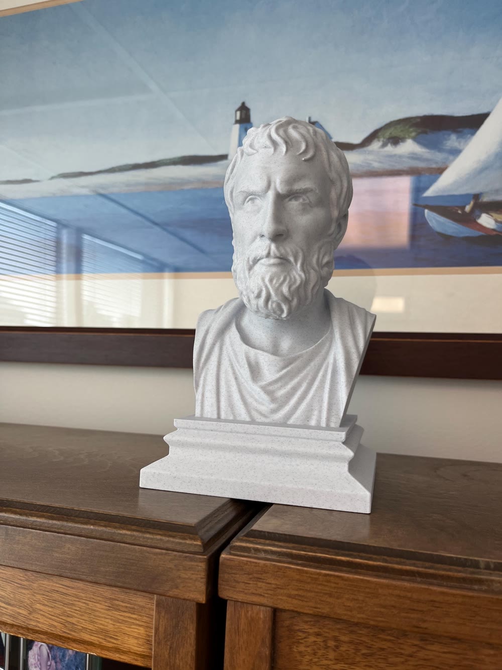 Buyer-submitted classical ivory bust displayed in a bright room